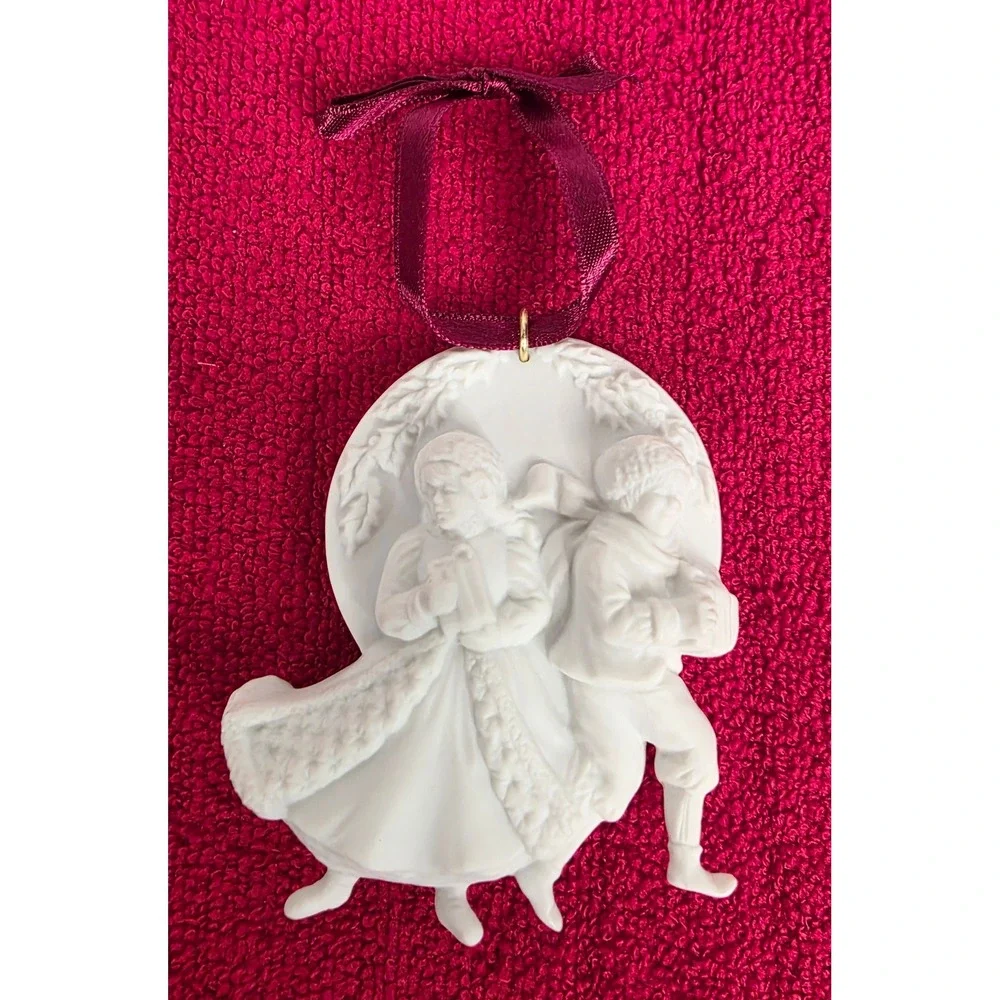 1993 Hallmark Keepsake Ornament Joy of Sharing Bisque Porcelain Norman Rockwell
